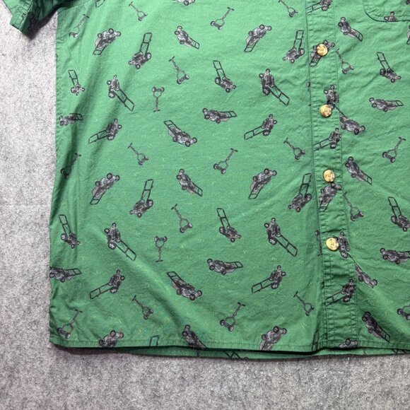Duluth Trading Untucked Shirt Men 2XLT Green Lawnmower Graphic Short Sleeve - Picture 4 of 13